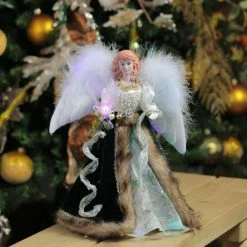 Kurt Adler 12" Irish Shamrock Fiber Optic Angel Wings Christmas Tree Topper -Wreaths & Garland shop ksa ul1093 3 71339.1656610319