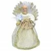 Kurt Adler 12" Lighted Gold And Ivory Angel Tree Topper - Multicolor Fiber Optic Lights