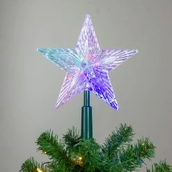 Kurt Adler 8.5" Lighted LED Color Changing Star Christmas Tree Topper - Multi Lights -Wreaths & Garland shop ksa ul1828 5 04619.1590415154