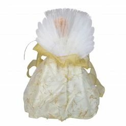 Kurt Adler 12" Ivory And Gold Lighted Angel Christmas Tree Topper - Clear Lights -Wreaths & Garland shop ksa ul1983 2 90641.1588415453
