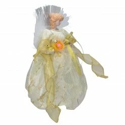 Kurt Adler 12" Ivory And Gold Lighted Angel Christmas Tree Topper - Clear Lights -Wreaths & Garland shop ksa ul1983 3 52673.1588415454