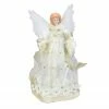 Kurt Adler 16" Lighted Gold Fiber Optic Animated Porcelain Angel Christmas Tree Topper