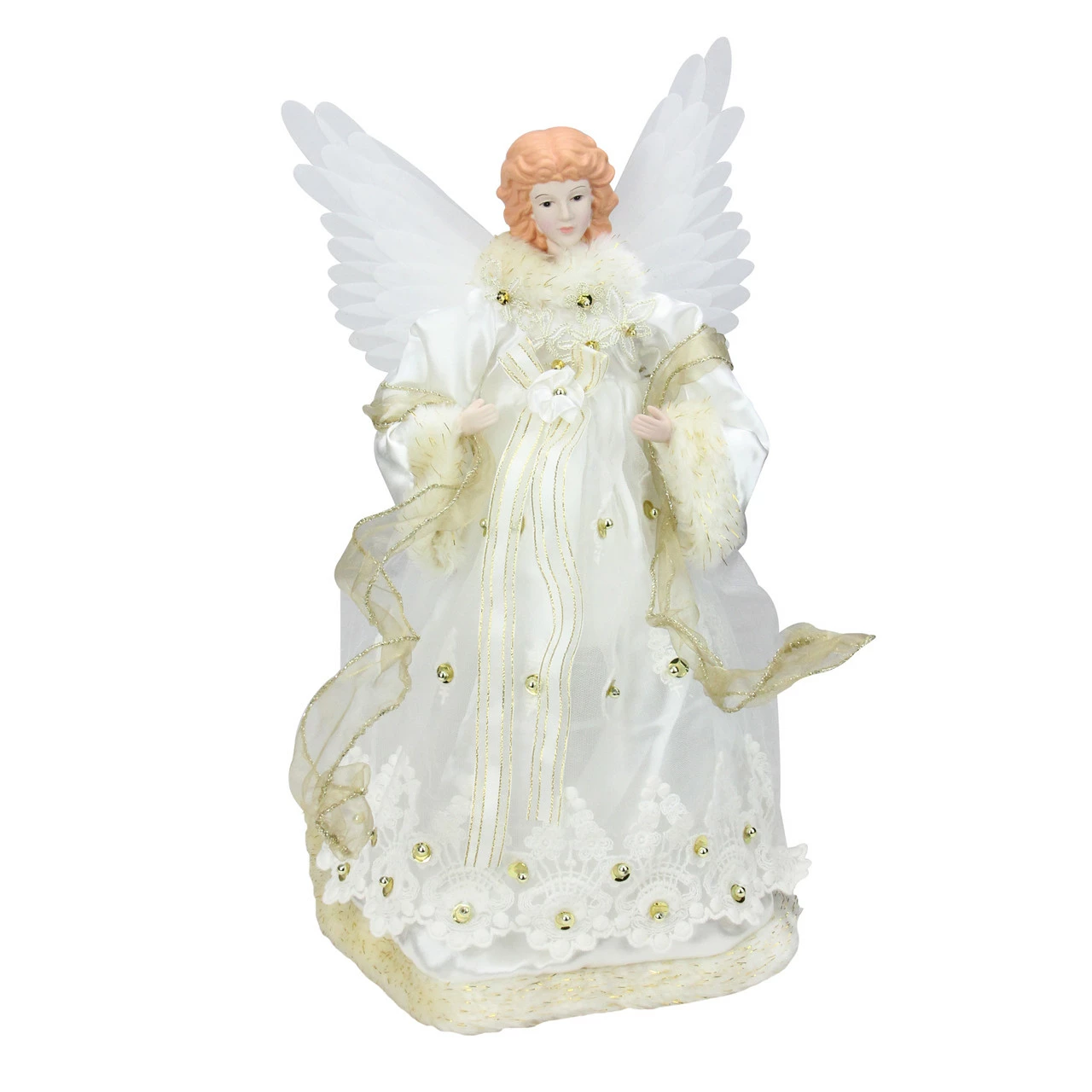 Kurt Adler 16" Lighted Gold Fiber Optic Animated Porcelain Angel Christmas Tree Topper 1 Kurt Adler 16" Lighted Gold Fiber Optic Animated Porcelain Angel Christmas Tree Topper