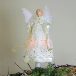 Kurt Adler 16" Lighted Gold Fiber Optic Animated Porcelain Angel Christmas Tree Topper 5 Kurt Adler 16" Lighted Gold Fiber Optic Animated Porcelain Angel Christmas Tree Topper -Wreaths & Garland shop ksa ul2184 3 19152.1588406574