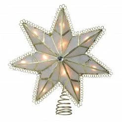 Kurt Adler 9.25'' Lighted Gold Star Loop Christmas Tree Topper - Clear Lights