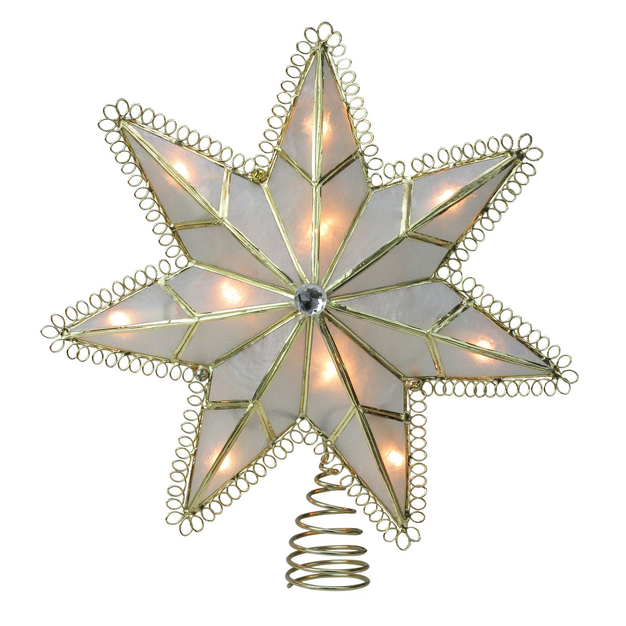 Kurt Adler 9.25'' Lighted Gold Star Loop Christmas Tree Topper - Clear Lights 1 Kurt Adler 9.25'' Lighted Gold Star Loop Christmas Tree Topper - Clear Lights