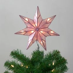 Kurt Adler 10" Lighted Pink Star Christmas Tree Topper - Clear Lights -Wreaths & Garland shop ksa ul3153 3 15578.1665174042