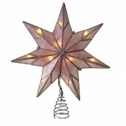 Kurt Adler 10" Lighted Pink Star Christmas Tree Topper - Clear Lights