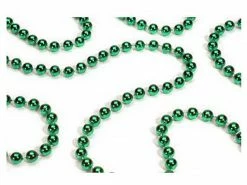 St. Nick's Choice Shiny Metallic Emerald Green Beaded Christmas Garland 15' X 6.25mm