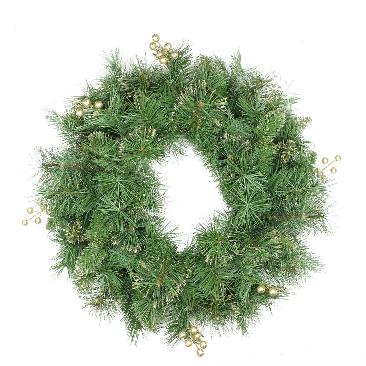 Northlight Mixed Pine And Glittered Berry Artificial Christmas Wreath - 24-Inch, Unlit 1 Northlight Mixed Pine And Glittered Berry Artificial Christmas Wreath - 24-Inch, Unlit
