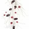 Melrose Set Of 2 White Snowy Ornament Garland With Pine Cones And Red Holly 67”