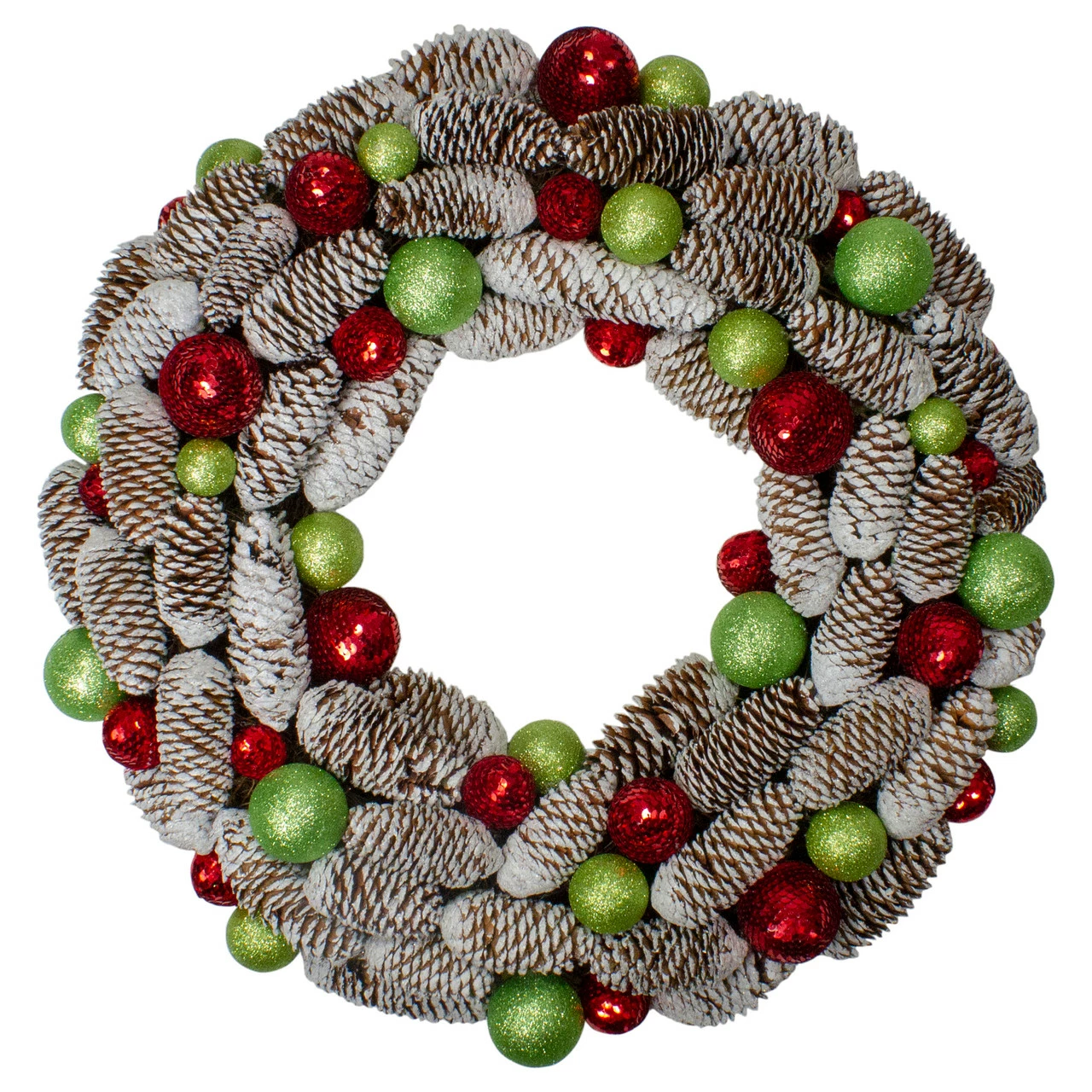 Melrose Candy Crush Frosted Pine Cone And Ball Ornament Artificial Christmas Wreath - 21-Inch, Unlit 1 Melrose Candy Crush Frosted Pine Cone And Ball Ornament Artificial Christmas Wreath - 21-Inch, Unlit