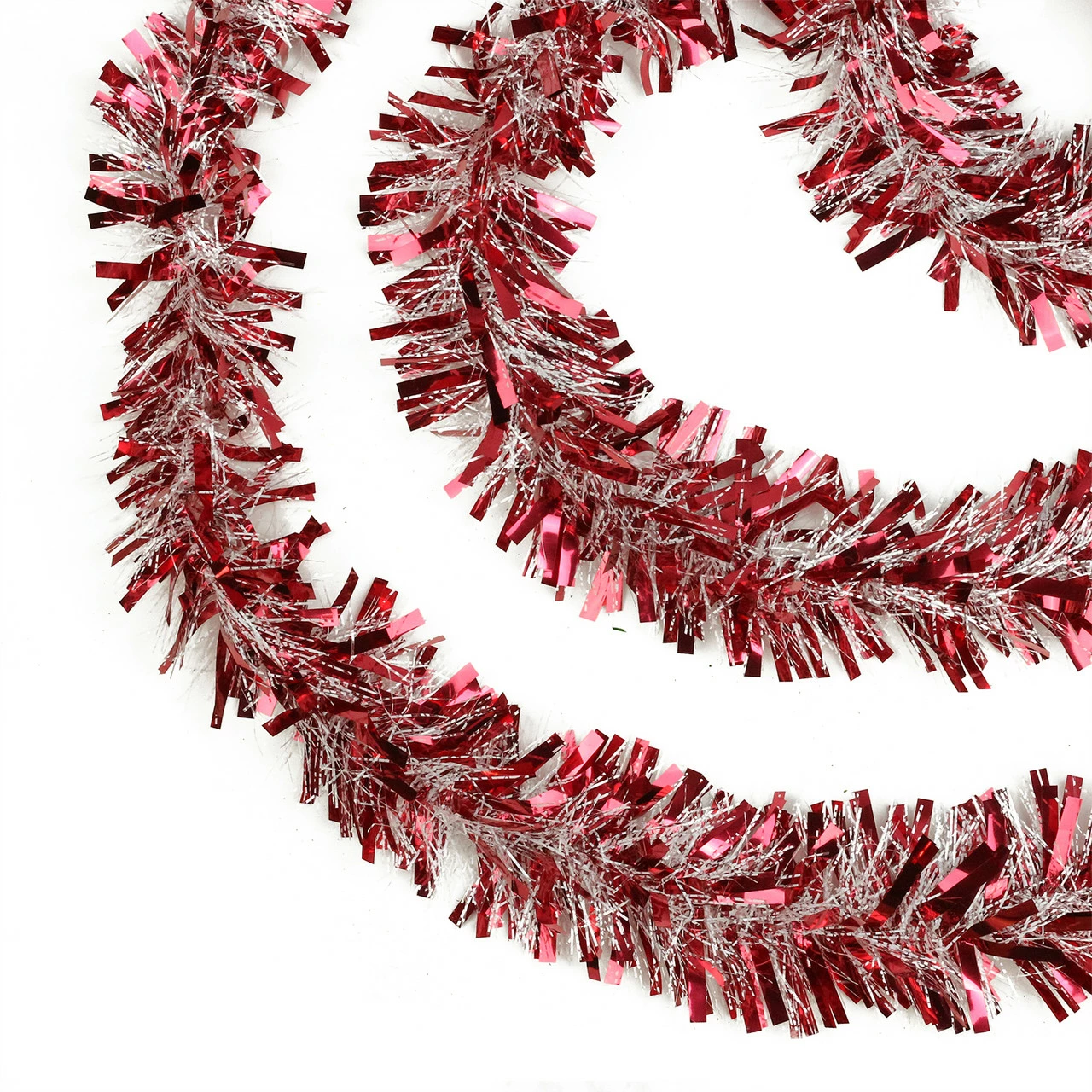Northlight 50' X 4" Red And White Wide Cut Snowblush Tinsel Christmas Garland - Unlit 1 Northlight 50' X 4" Red And White Wide Cut Snowblush Tinsel Christmas Garland - Unlit