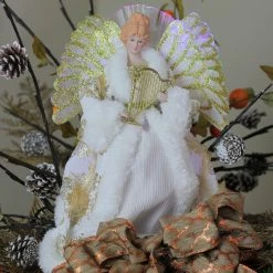 Northlight 12" Lighted Fiber Optic Angel In Gold And Cream Gown With Harp Christmas Tree Topper -Wreaths & Garland shop mhklxzmibtmp5cb41aduzyafvrcf5jkj 52371.1665581823