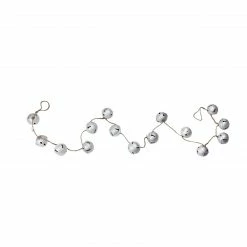 Midwest 5' X 2" Silver And Black Jingle Bell Star Cutouts Artificial Christmas Garland - Unlit