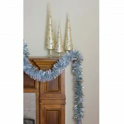 Northlight 12' X 3" Silver And Blue Tinsel Wide Cut Artificial Christmas Garland - Unlit -Wreaths & Garland shop mjgr7edddmotgszo51x35aqqhxjgqi4m 73677.1664551944