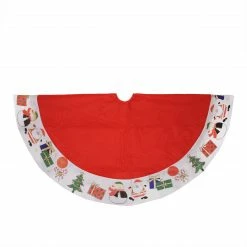 Northlight 48" Red With White Border Christmas Day Fun And Surprise Christmas Tree Skirt