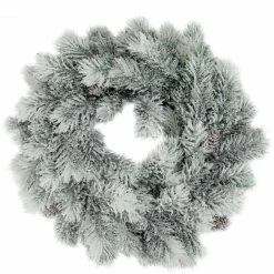 Northlight 12” Flocked Green Pine Decorative Christmas Wreath With Pine Cones