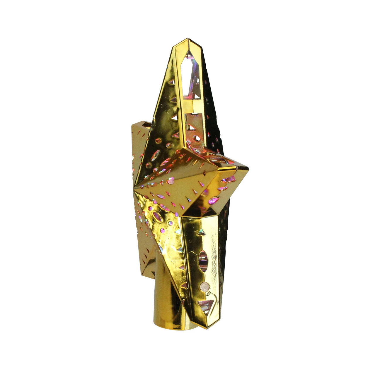 Mr. Christmas 11.5" Lighted Gold Kaleidoscope Christmas Tree Topper - Multicolor LED Lights 2 Mr. Christmas 11.5" Lighted Gold Kaleidoscope Christmas Tree Topper - Multicolor LED Lights - Image 2