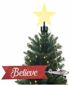 Mr. Christmas Santa In Biplane Animated Tree Topper -Wreaths & Garland shop mrxmas49311 22004.1596236807