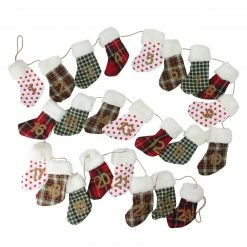 Northlight 8' X 1" White And Red Stocking Artificial Christmas Garland - Unlit