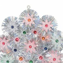 Northlight 8" Pre-Lit Silver Retro Starburst Christmas Tree Topper - Multicolor Lights -Wreaths & Garland shop northlight20ha87089 12137.1638805838