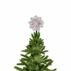 Northlight 8" Pre-Lit Silver Retro Starburst Christmas Tree Topper - Multicolor Lights -Wreaths & Garland shop northlight20ha87089b 23109.1638805838