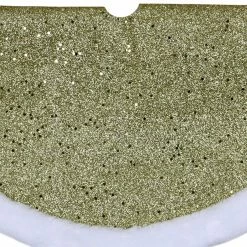 Northlight 20" Gold Glittered Mini Christmas Tree Skirt With Faux Fur Trim -Wreaths & Garland shop northlight20l27919 73401.1638549431