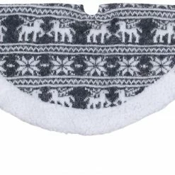Northlight 20" Gray Reindeer Lodge Mini Christmas Tree Skirt With Sherpa Trim -Wreaths & Garland shop northlight20l27927 93464.1665610745
