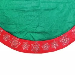 Northlight 48" Green Christmas Tree Skirt With Red Gemstone Glitter Snowflake Trim -Wreaths & Garland shop northlight20n02719b 45565.1638633112