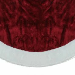 Northlight 48" White And Burgundy Plush Christmas Tree Skirt -Wreaths & Garland shop northlight20n90764 16200.1638200936