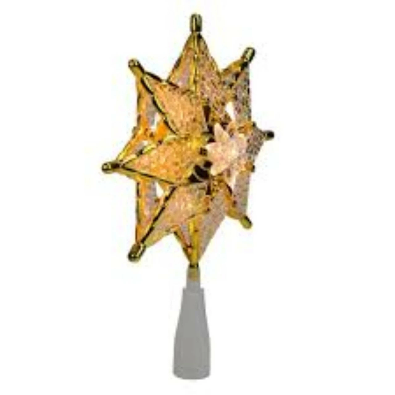 Northlight 8" Amber Mosaic Star Christmas Tree Topper - Clear Lights 3 Northlight 8" Amber Mosaic Star Christmas Tree Topper - Clear Lights - Image 3
