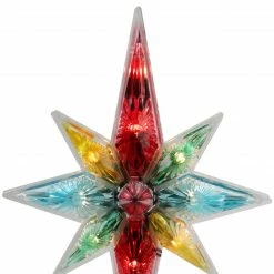 Northlight 10.75" Multi Colored Faceted Star Of Bethlehem Christmas Tree Topper, Clear Lights -Wreaths & Garland shop northlight20nl02626 10618.1665610751
