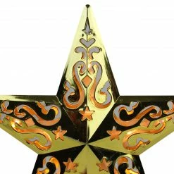Northlight 8.5" Lighted Gold And White Star Cut-Out Design Christmas Tree Topper - Clear Lights -Wreaths & Garland shop northlight20nl02627 12436.1649952853