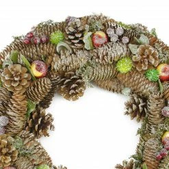Alternative view of Northlight Brown Pine Cone And Fruit Glitter Artificial Christmas Wreath - 19.5-Inch, Unlit