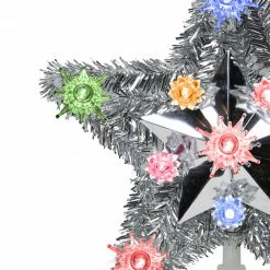 Northlight 9" Lighted Silver Star Christmas Tree Topper - Multicolor Lights 6 Northlight 9" Lighted Silver Star Christmas Tree Topper - Multicolor Lights -Wreaths & Garland shop northlight20ys27535 81771.1664726076