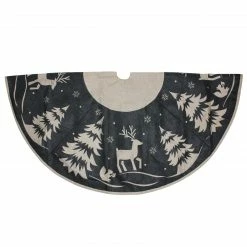Dyno 56" Gray And Black Reindeer In Forest Christmas Tree Skirt