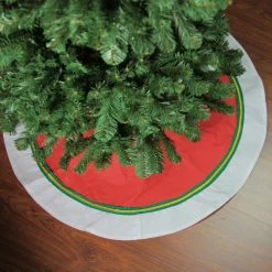 Northlight 36" Red And White With Border Accents Christmas Tree Skirt -Wreaths & Garland shop northlight 550000go 2 16197.1588369395