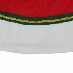 Northlight 36" Red And White With Border Accents Christmas Tree Skirt -Wreaths & Garland shop northlight 550001go 2 15827.1588369394