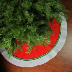 Northlight 48" Red And White Contemporary Christmas Tree Skirt -Wreaths & Garland shop northlight 550001go 3 34176.1665610757
