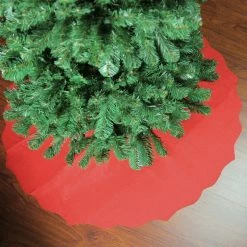 Northlight 38" Red Scalloped Edge Christmas Tree Skirt -Wreaths & Garland shop northlight 550006go red 2 95473.1663687955