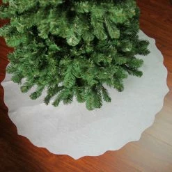 Northlight 38" White Scalloped Edge Christmas Tree Skirt -Wreaths & Garland shop northlight 550006go white 2 17362.1663515009