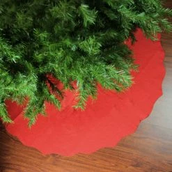 Northlight 48" Red Scalloped Edge Christmas Tree Skirt -Wreaths & Garland shop northlight 550007go red 1 02093.1664990621