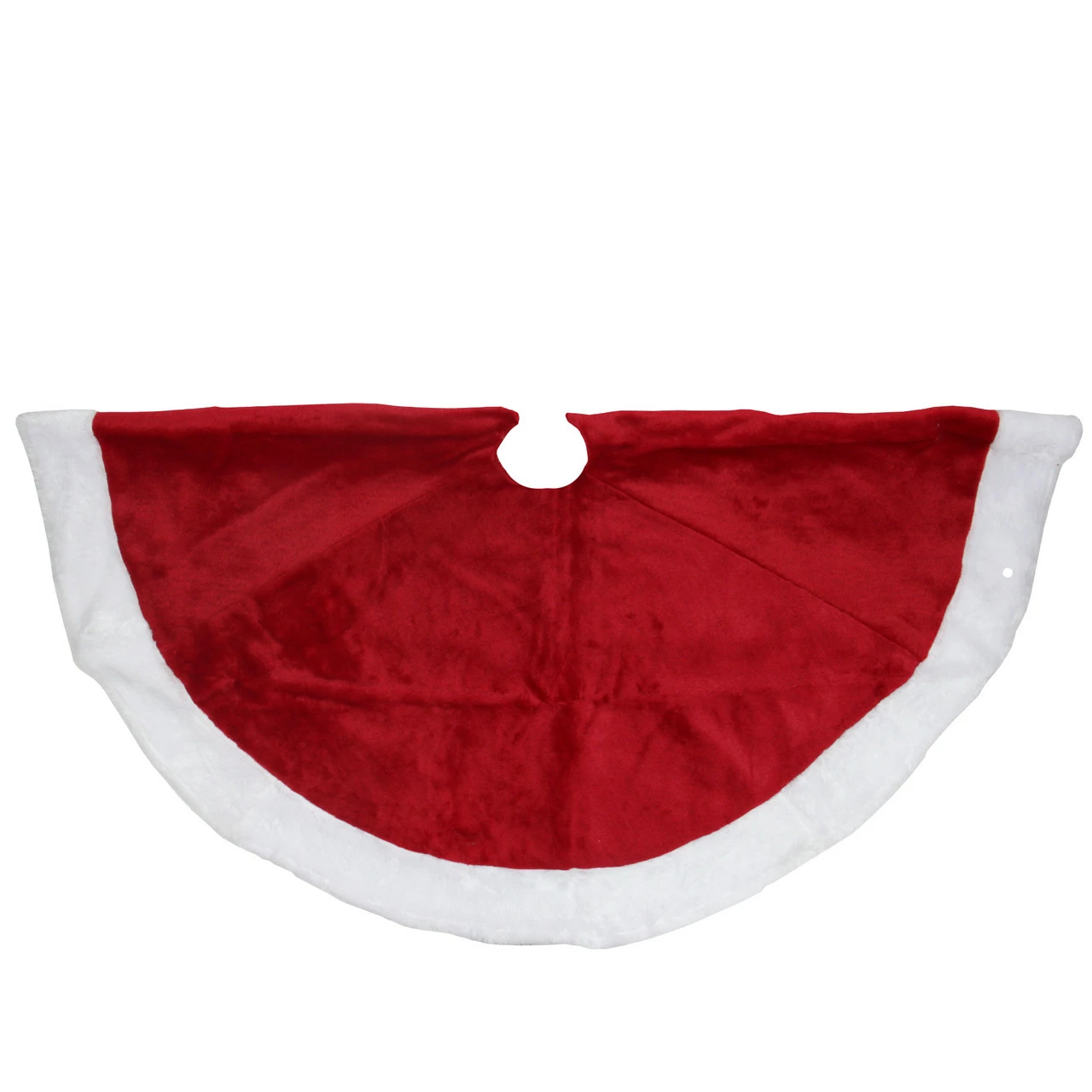 Northlight 48" Red And White Velveteen Christmas Tree Skirt With White Trim 1 Northlight 48" Red And White Velveteen Christmas Tree Skirt With White Trim