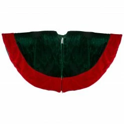 Northlight 26-Inch Dark Green With A Red Velveteen Border Christmas Tree Skirt -Wreaths & Garland shop northlight 590003go greenred 1 89008.1664379076