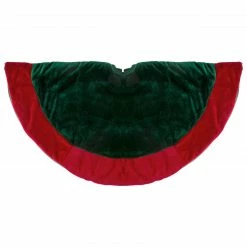 Northlight 26-Inch Dark Green With A Red Velveteen Border Christmas Tree Skirt
