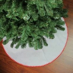 Northlight 26" White And Red Velveteen Mini Christmas Tree Skirt