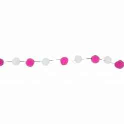 Northlight 9' Pink And White Plush Snowball Christmas Garland