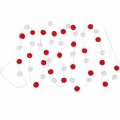 Northlight 9' Red And White Plush Snowball Christmas Garland