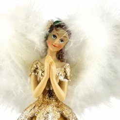Northlight 10" Gold And White Angel Christmas Tree Topper, Unlit 7 Northlight 10" Gold And White Angel Christmas Tree Topper, Unlit -Wreaths & Garland shop northlight e27404 5 00679.1640647156